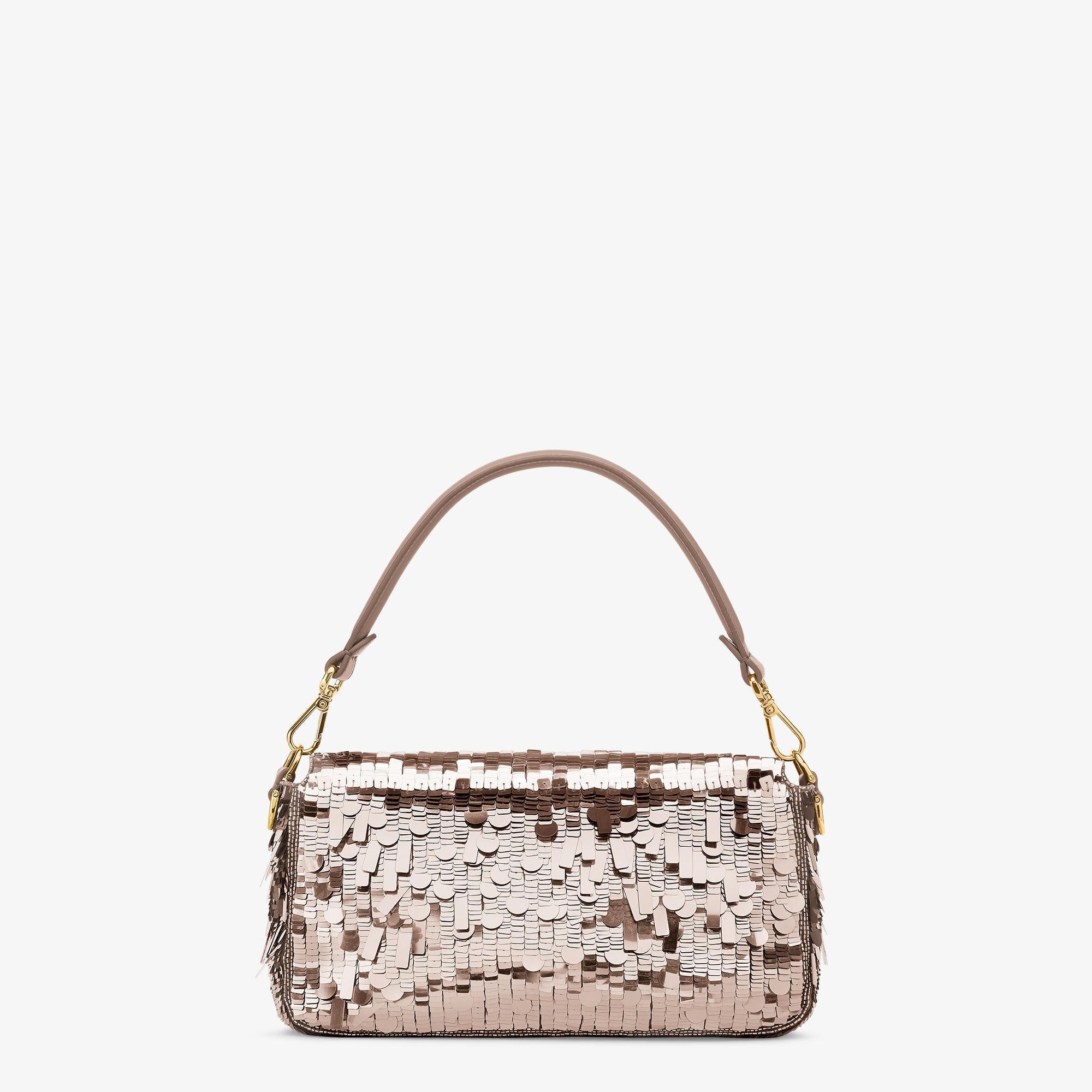 BaguetteDove gray sequin and leather bag Product Image