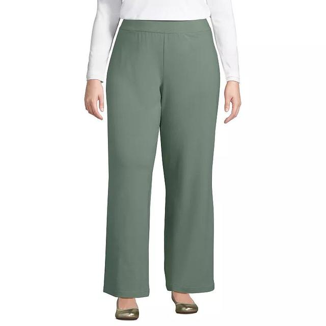 Plus Size Lands End Starfish Mid Rise Wide Leg Pull On Pants, Womens Fresh Green Product Image