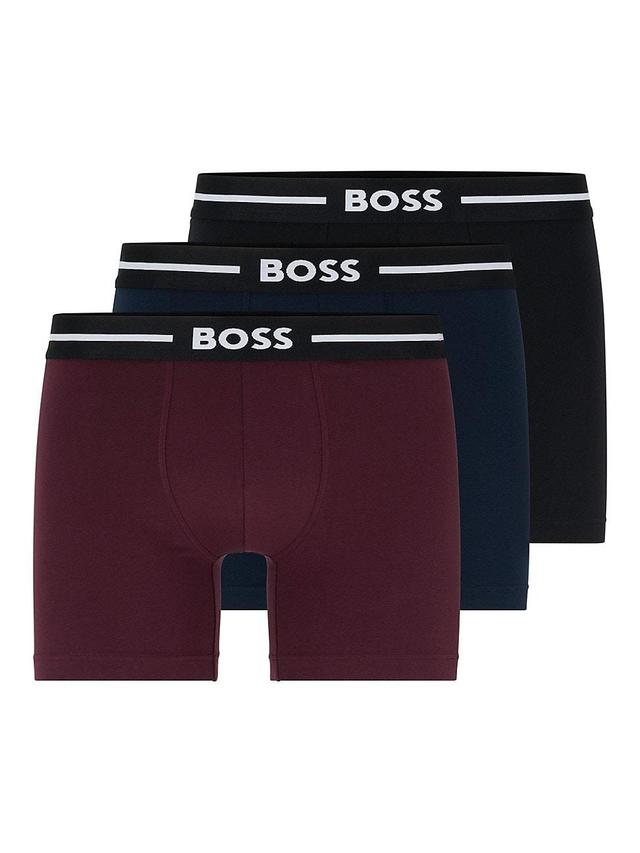 Mens Three-Pack of Stretch-Cotton Boxer Briefs - Patterned - Size XXL - Patterned - Size XXL Product Image