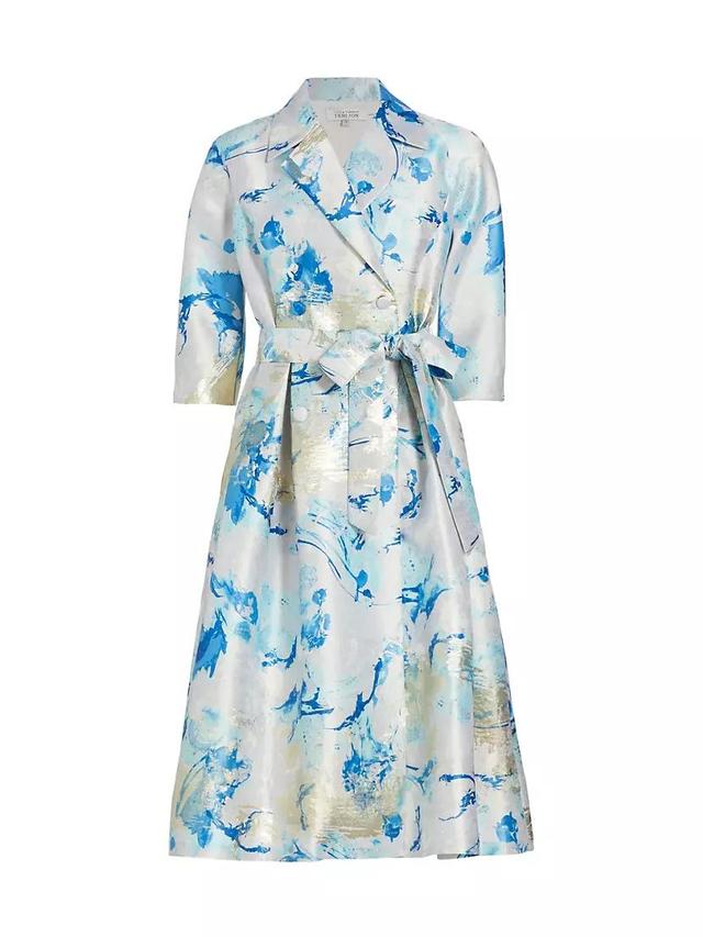 Belted Jacquard Midi-Dress Product Image