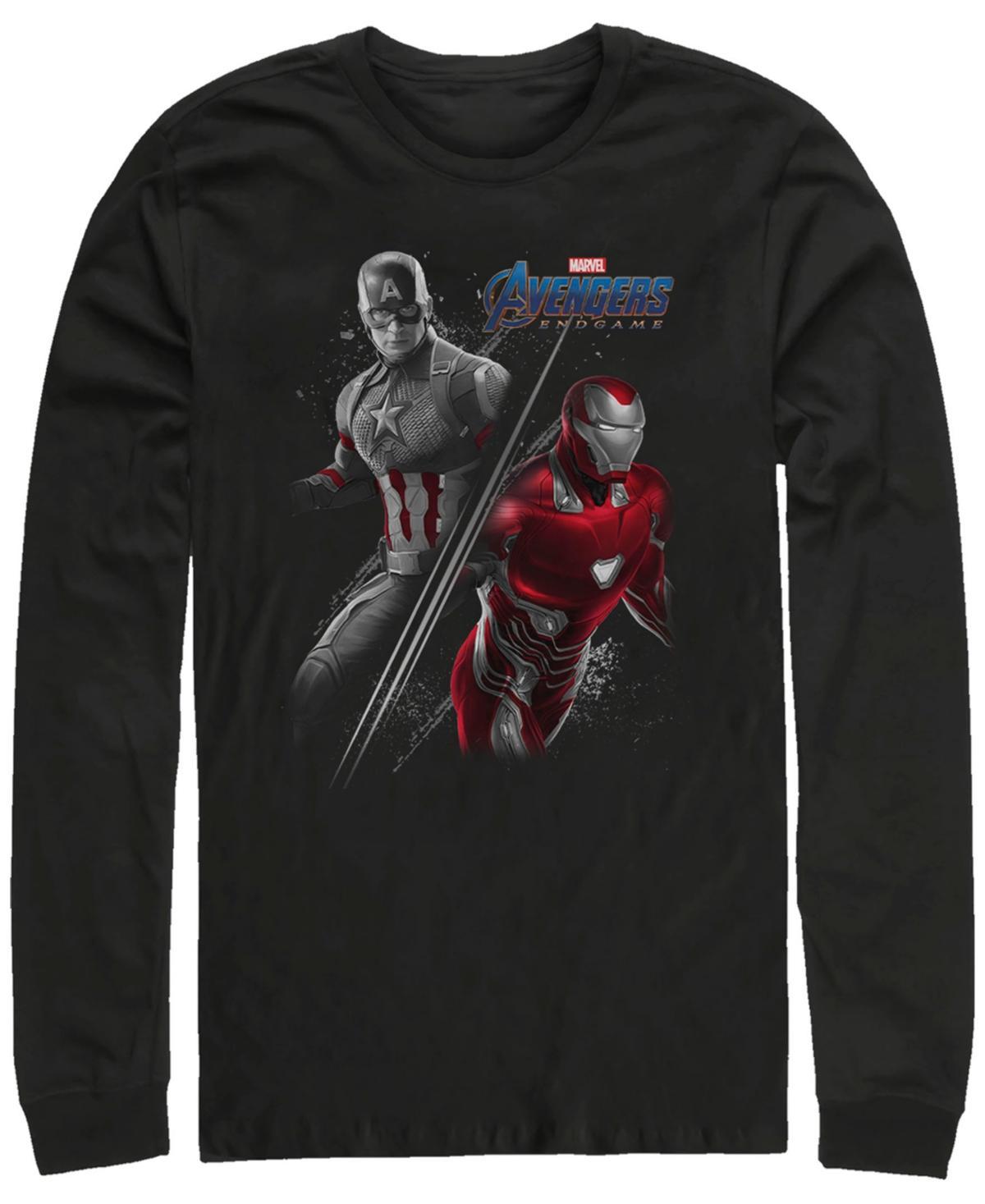 Mens Marvel Avengers Endgame Captain America Iron Man Poster Long Sleeve Graphic Tee Product Image