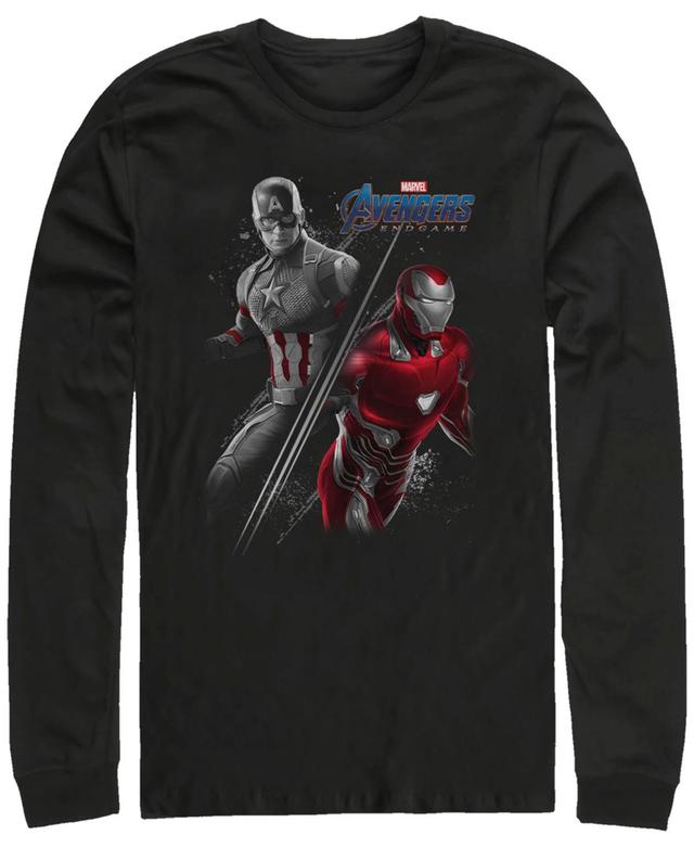 Mens Marvel Avengers Endgame Captain America Iron Man Poster Long Sleeve Graphic Tee Product Image