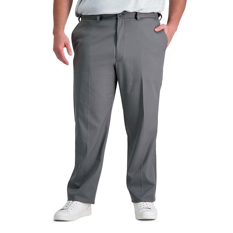 Big & Tall Haggar Cool Right Classic-Fit Flat-Front Performance Flex Pants, Mens Med Grey Product Image