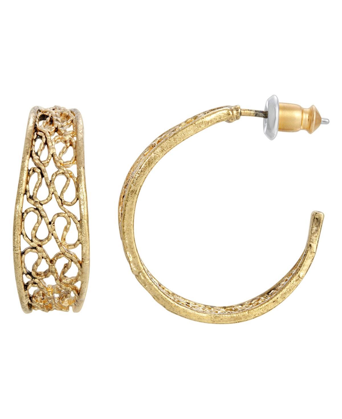 1928 Filigree C-Hoop Earrings, Womens, Yellow Product Image