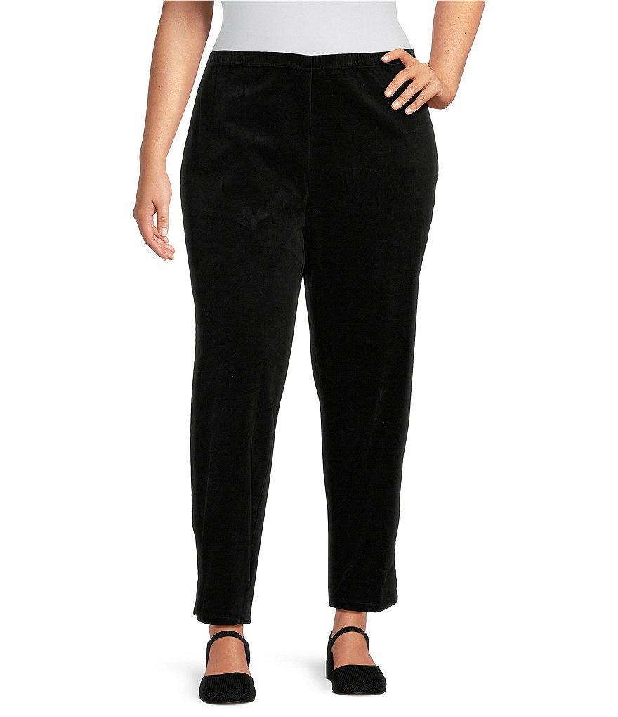 Eileen Fisher Plus Size Organic Cotton Stretch Side Zip Velveteen Ankle Pants product image