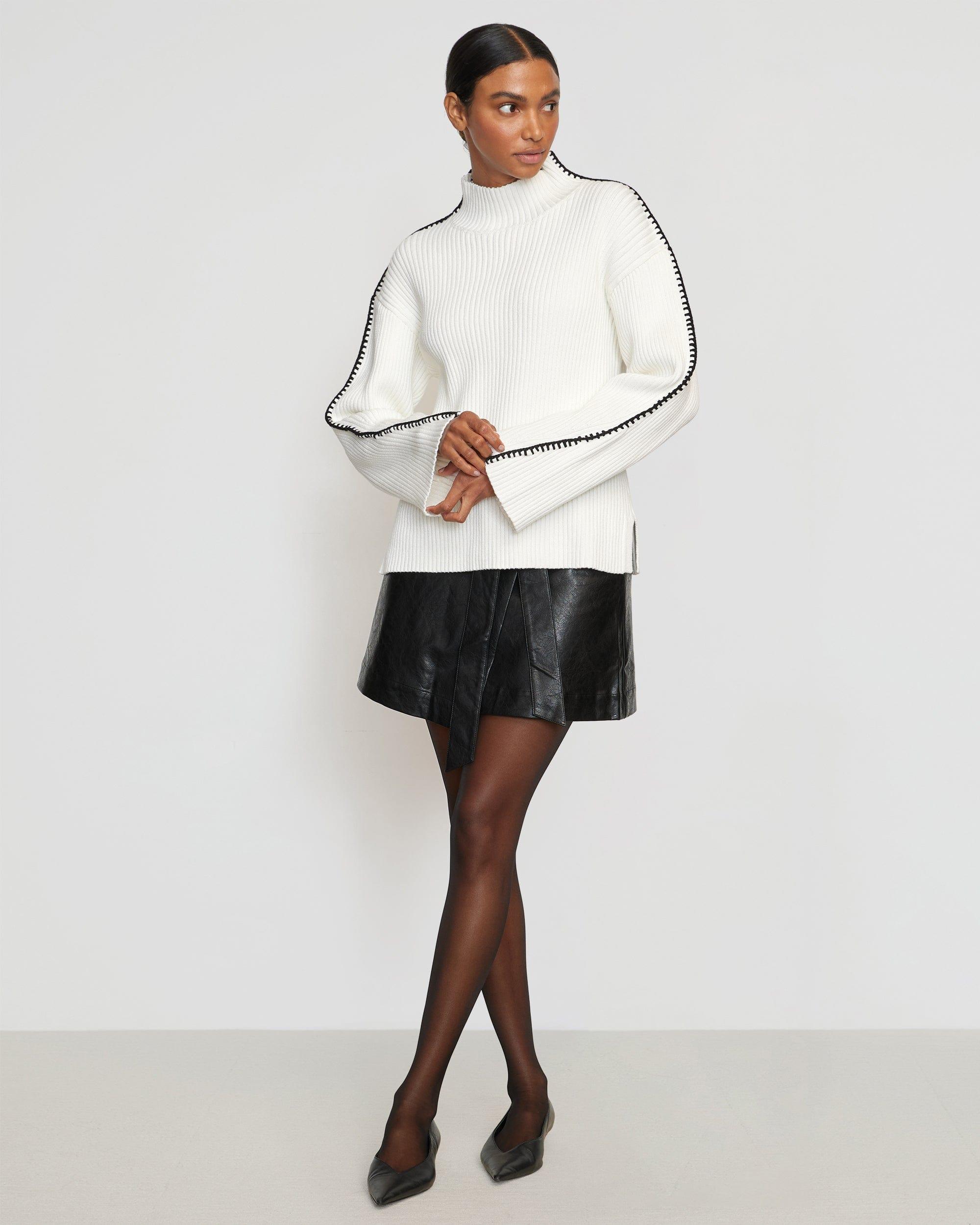 Tanner Vegan Leather Wrap Skirt Product Image