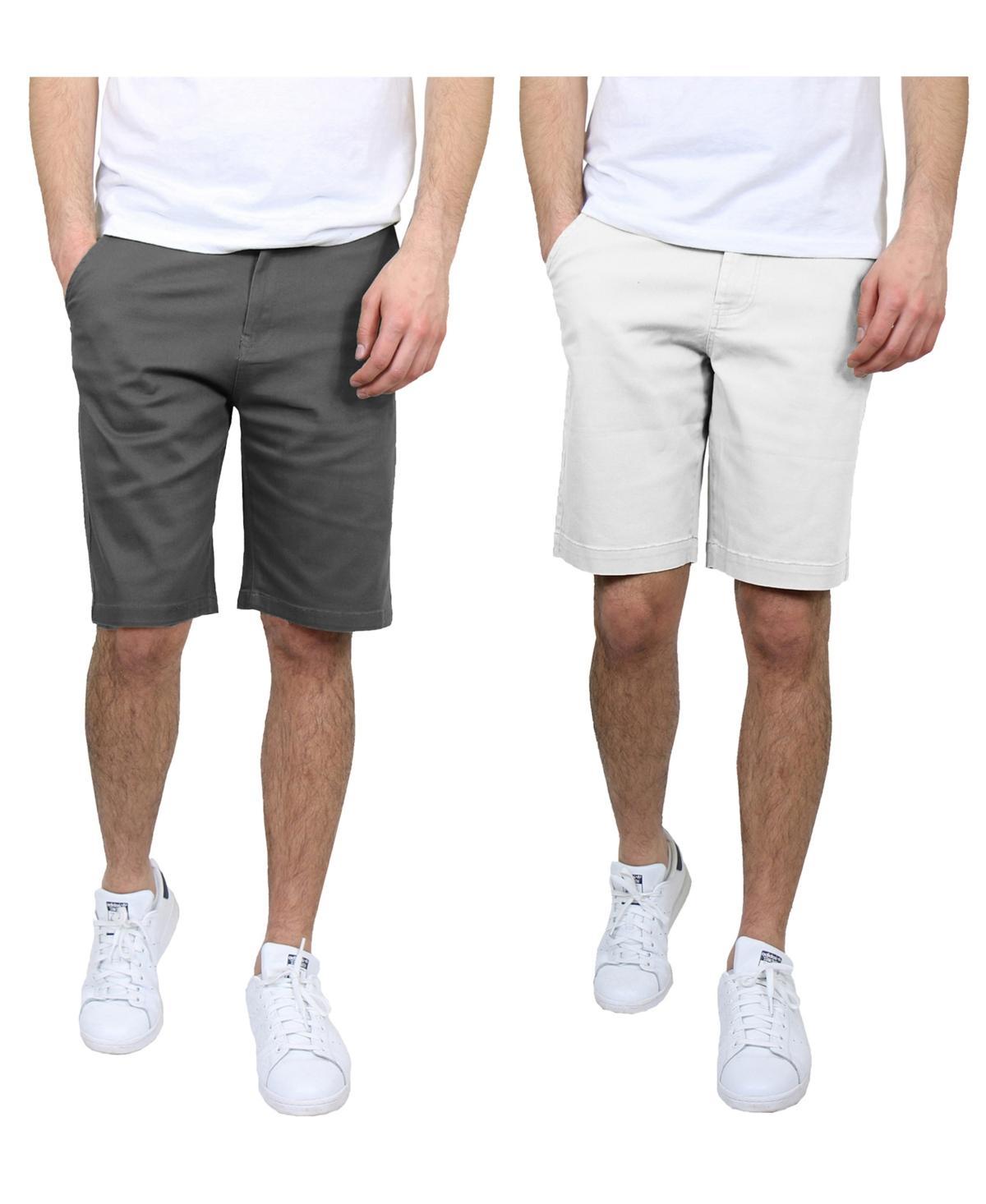 Galaxy By Harvic Mens 5 Pocket Flat Front Slim Fit Stretch Chino Shorts, Pack of 2 Product Image