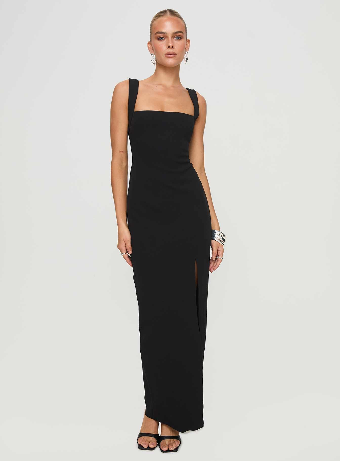 Bombshell Maxi Dress Black Tall Product Image