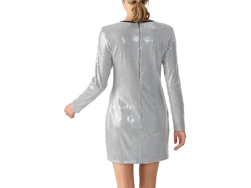 Sanctuary Dance Moves Sequin Houndstooth Crew Neck Long Sleeve Mini Dress Product Image