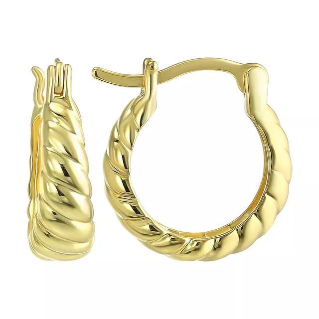 Taylor Grace 14k Gold Plated Tapered Shrimp Hoop Earrings, Womens, Gold Tone Product Image