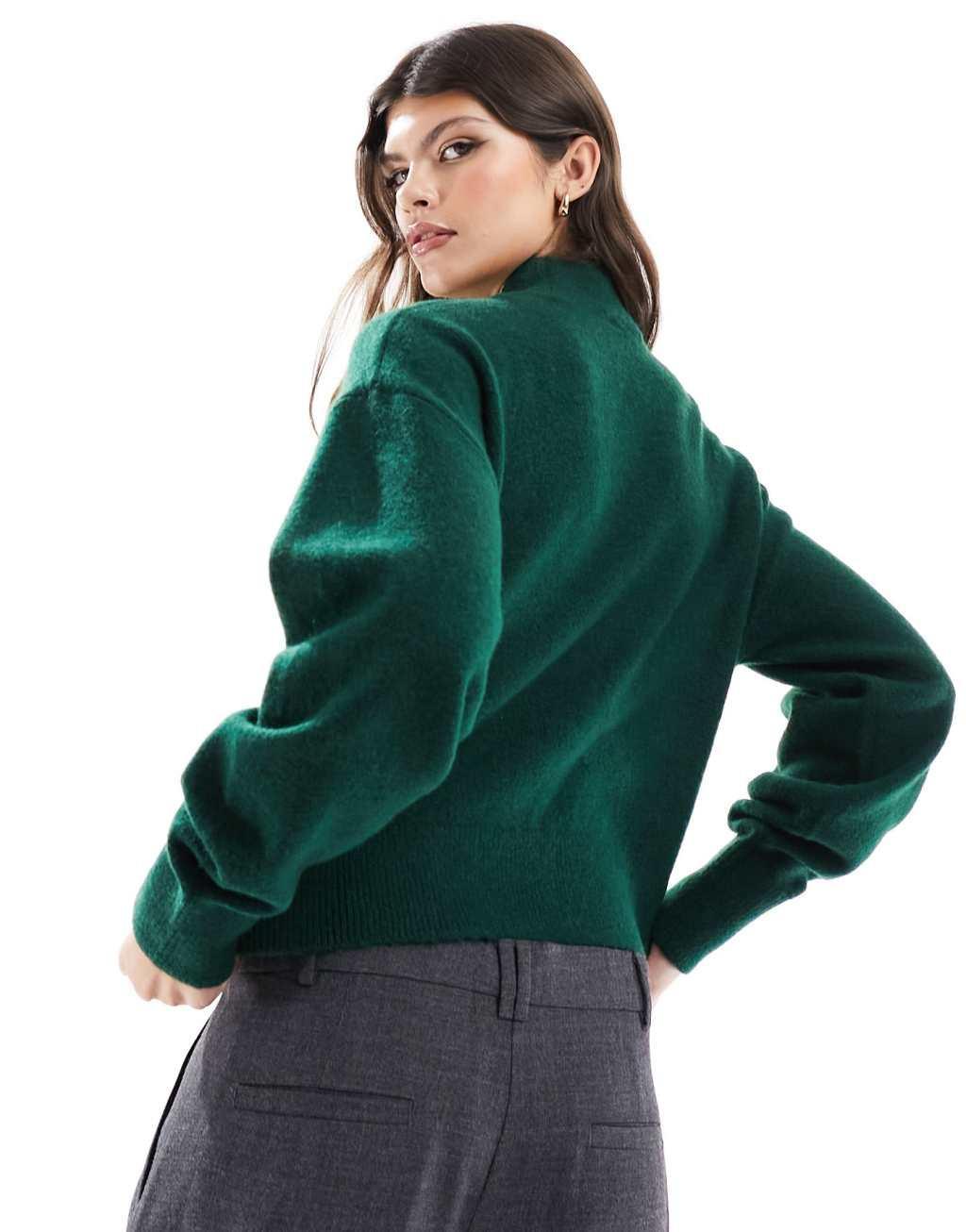 & Other Stories mock neck sweater in green Product Image