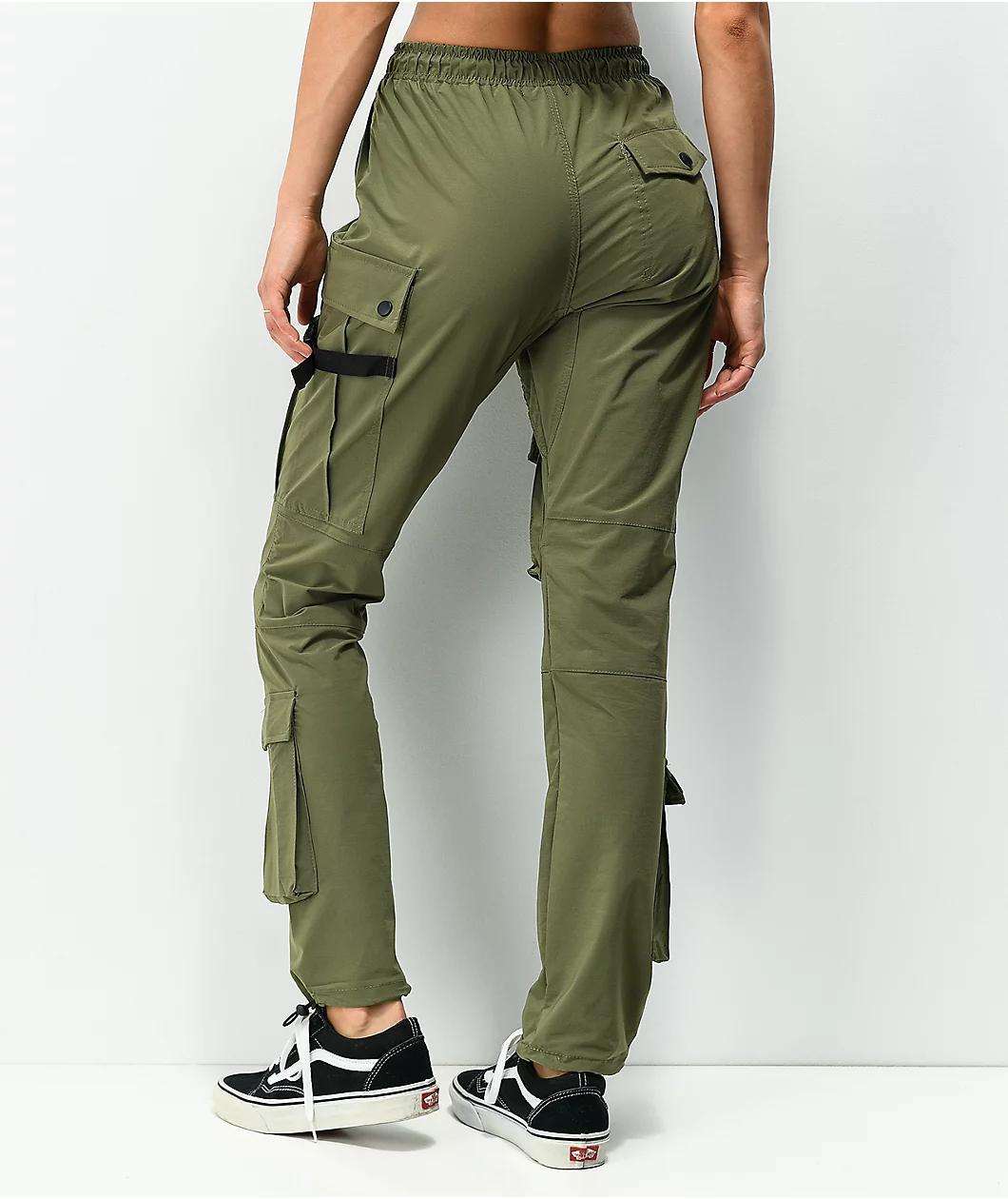 American Stitch Olive Nylon Cargo Pants Product Image