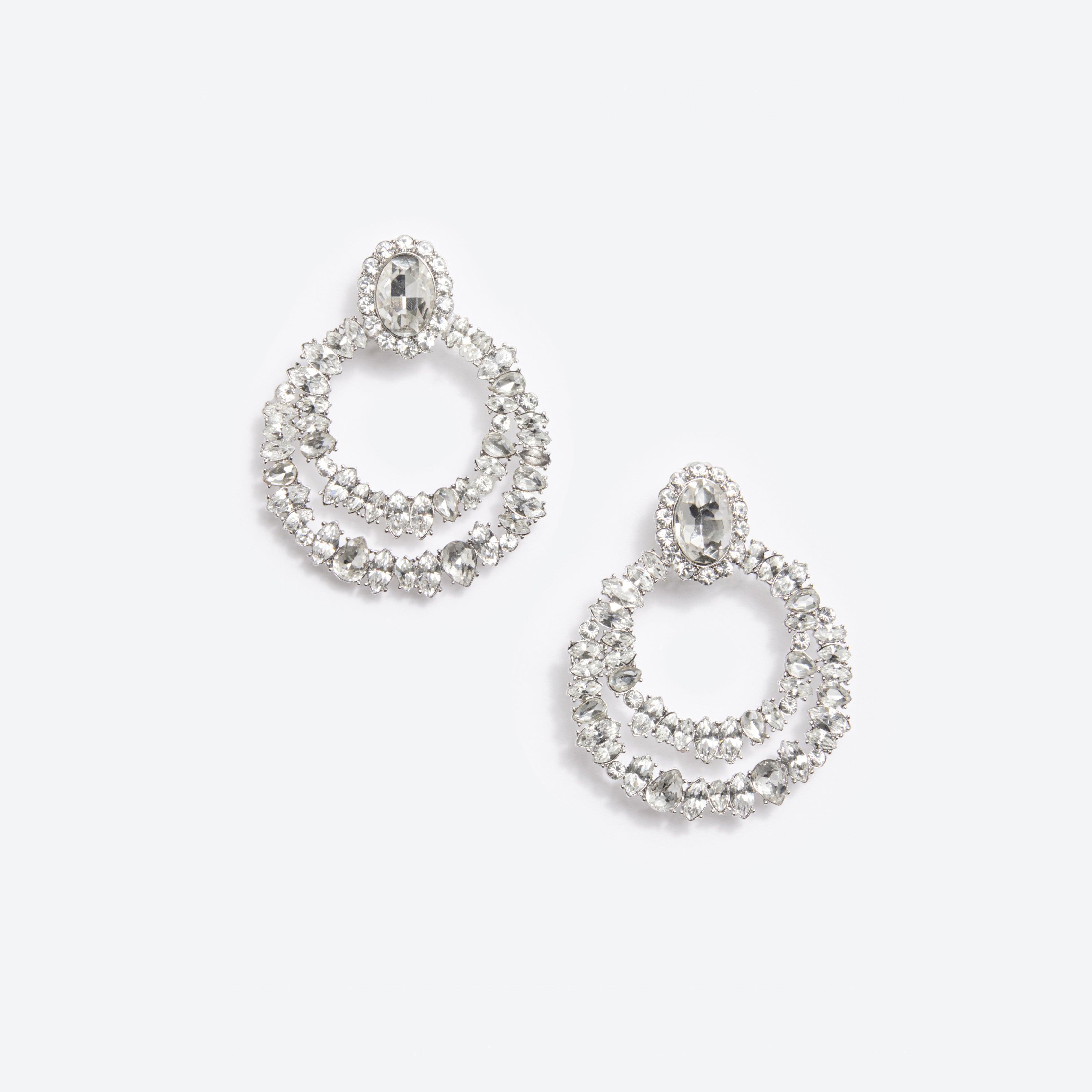 Crystal Double Hoop Earrings Product Image