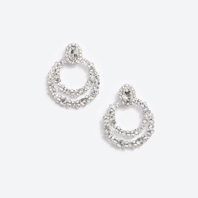 Crystal Double Hoop Earrings Product Image