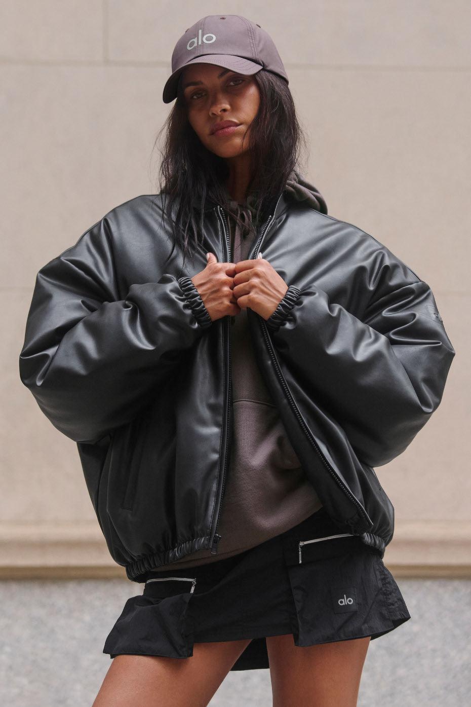 Faux Leather Premier Bomber - Black Female Product Image