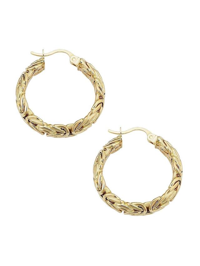 Womens 14K Yellow Gold Byzantine Classic Hoops Product Image