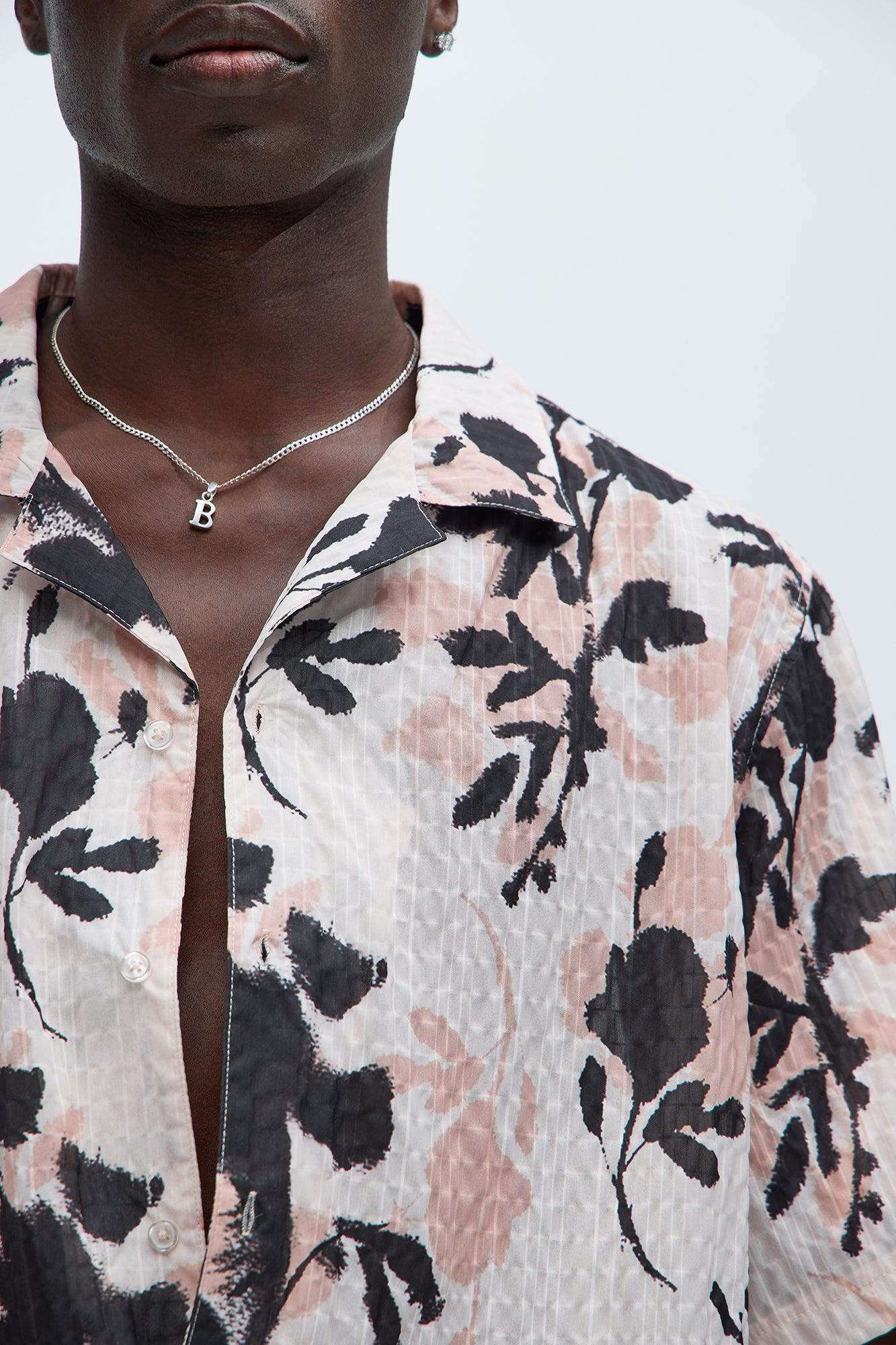 Keyes Foliage Textured Shirt - Pink/combo Product Image