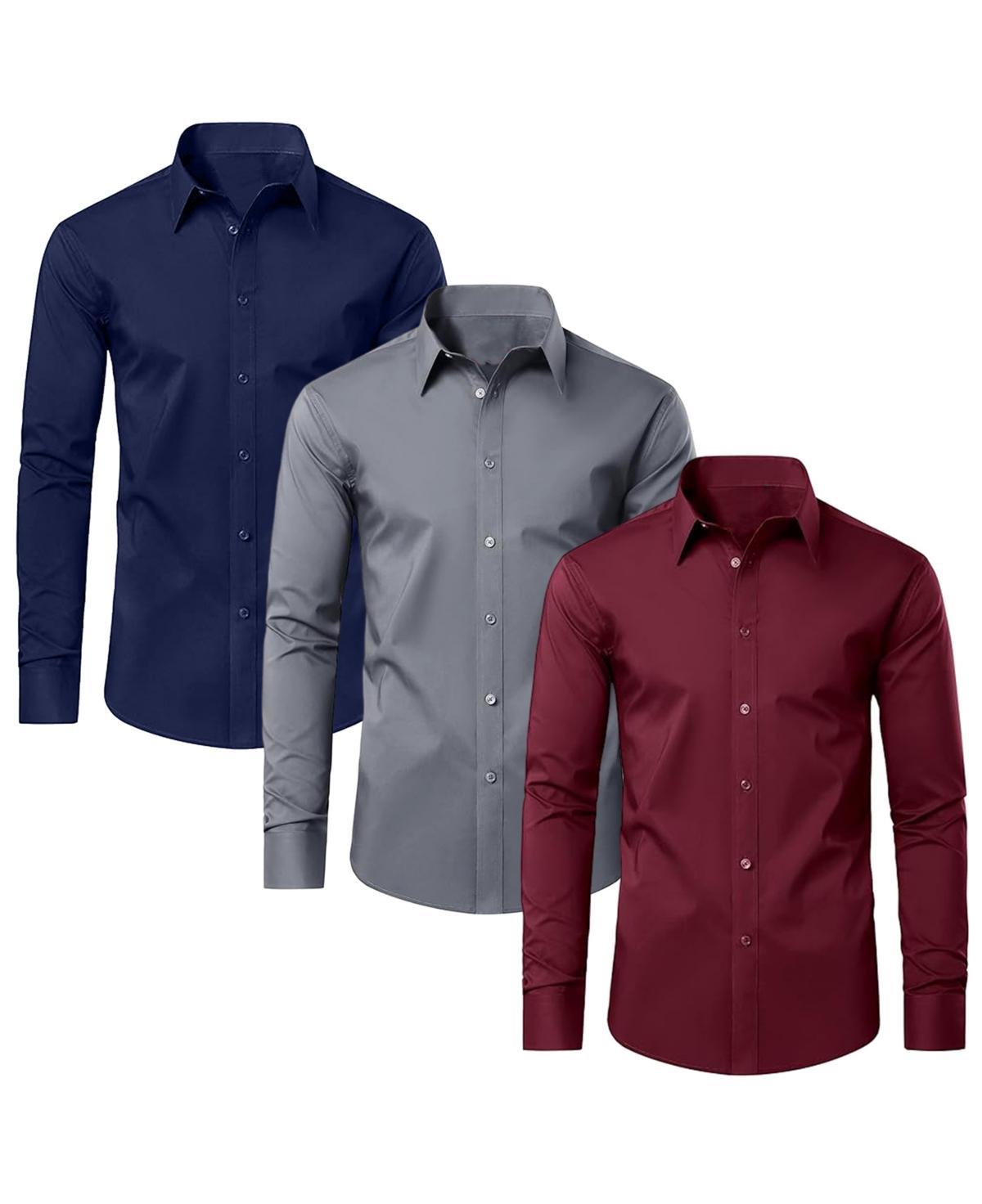 Blue Ice Mens Long Sleeve Classic Dress Shirt- 3 Pack Product Image