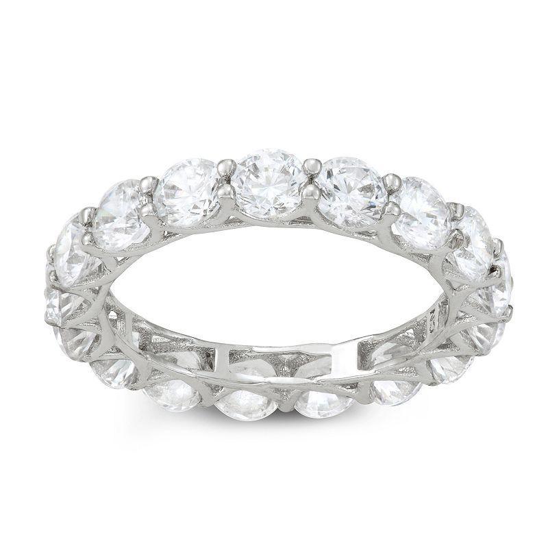 White Lotus Sterling Silver 6 Carat T.W. Lab-Created Moissanite Eternity Ring, Womens Product Image