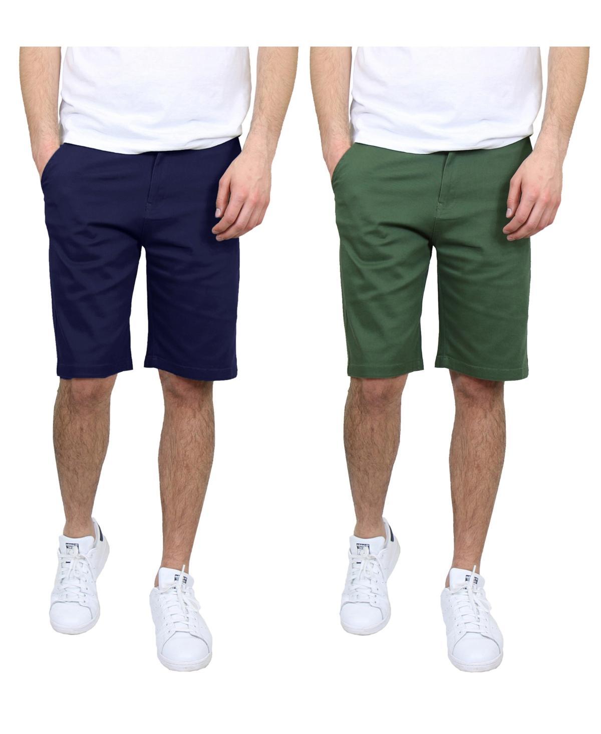 Galaxy By Harvic Mens 5 Pocket Flat Front Slim Fit Stretch Chino Shorts, Pack of 2 Product Image