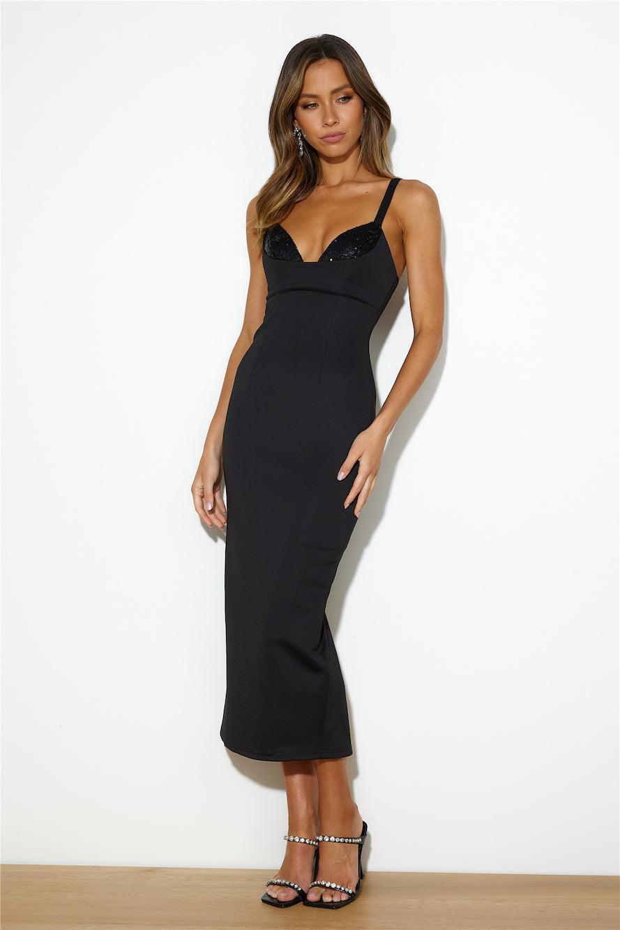 Iconic Fit Midi Dress Black Product Image