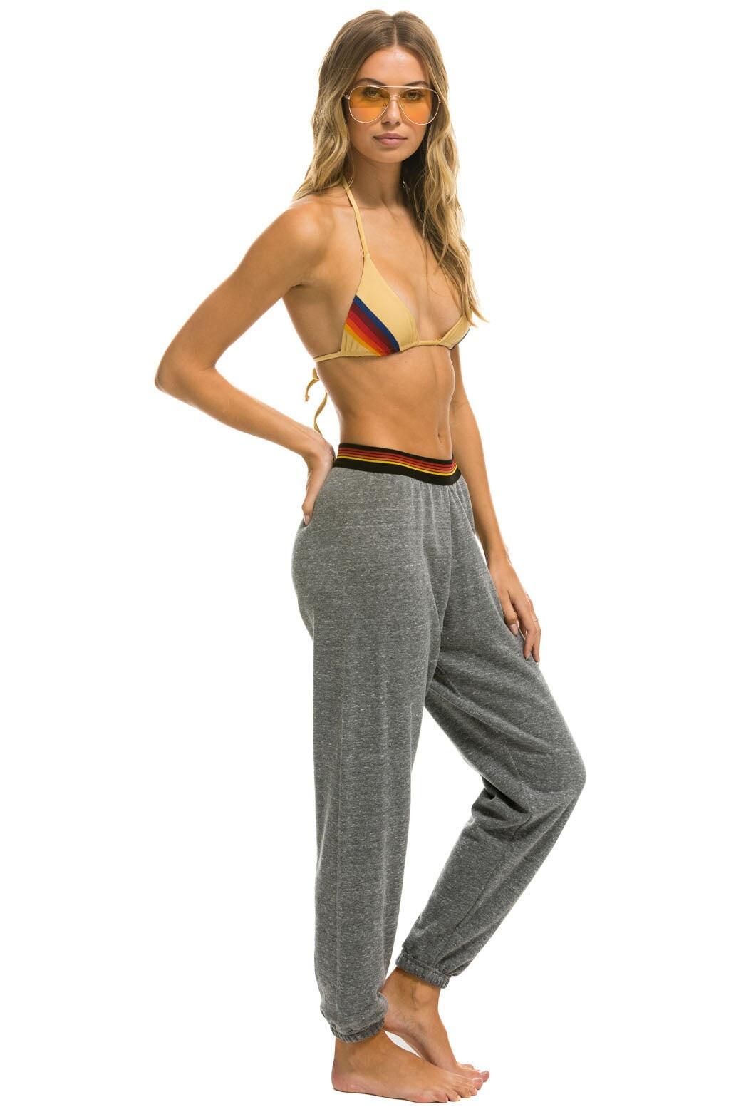 LOGO STRIPE SWEATPANTS - HEATHER GREY Female Product Image