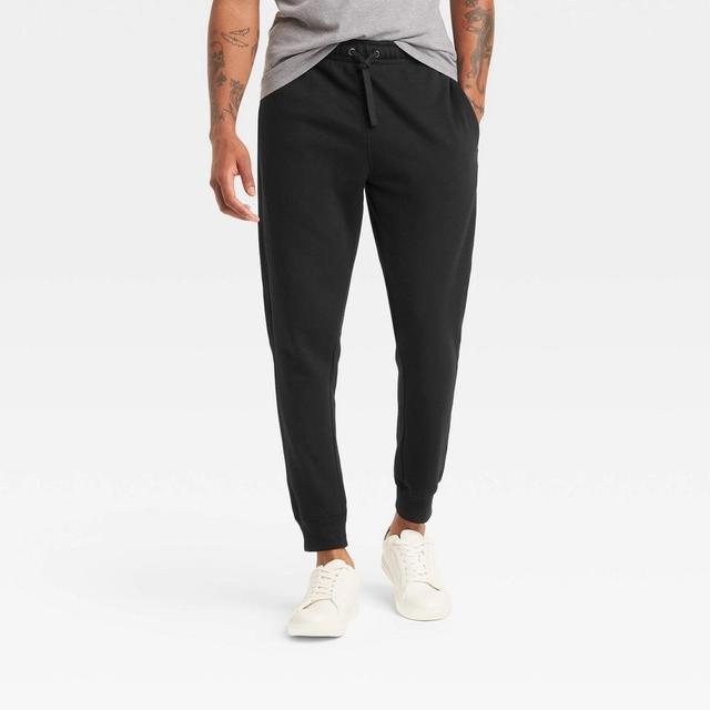 Mens Tapered Fleece Jogger Pants - Goodfellow & Co Black M Product Image