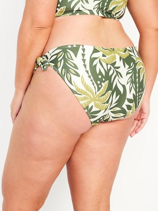 Mid-Rise Side-Tie Bikini Swim Bottoms Product Image