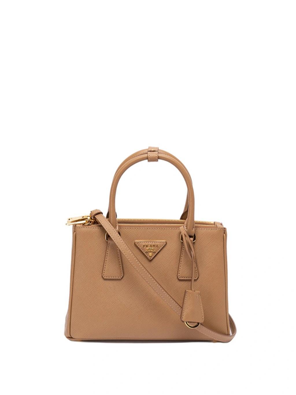 PRADA Galleria` Saffiano Leather Handbag In Brown product image