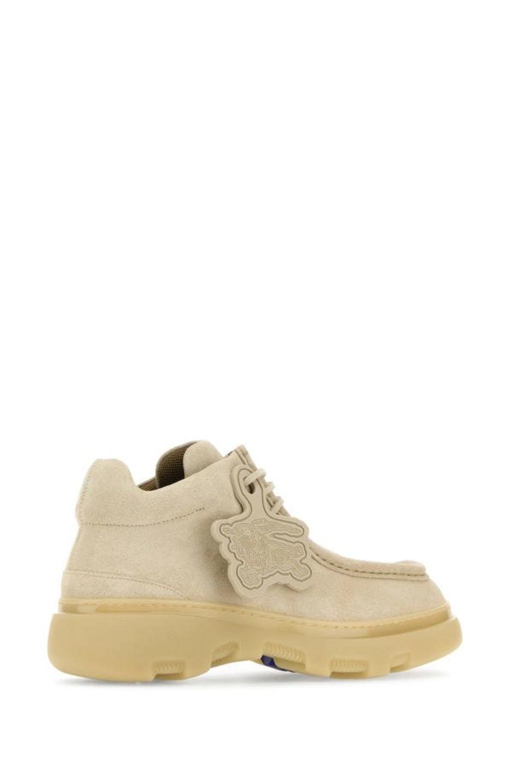 Man Chalk Suede Creeper Lace-up Shoes In Beige Product Image