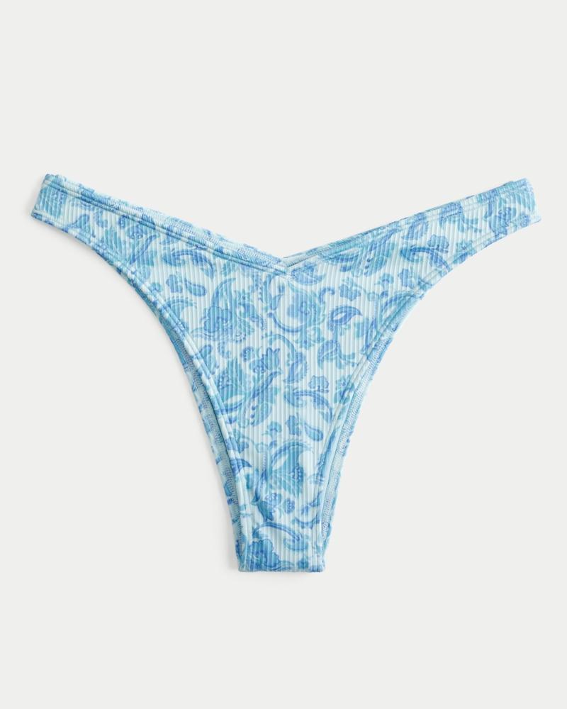 Ribbed High-Leg V-Waist Cheekiest Bikini Bottom Product Image