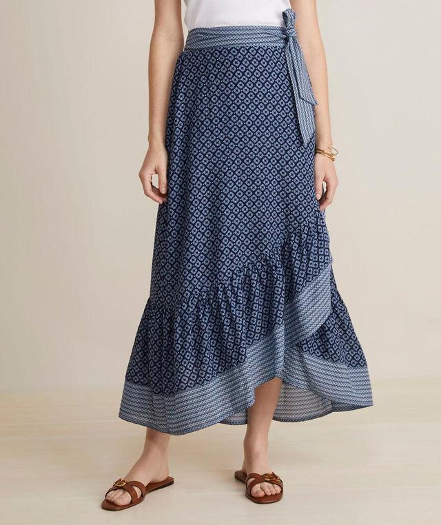 Blue Katama Tile Maxi Skirt Product Image