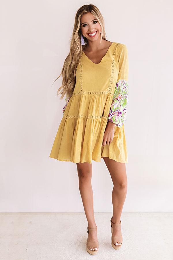 Tranquil Paradise Shift Dress In Primrose Yellow Product Image