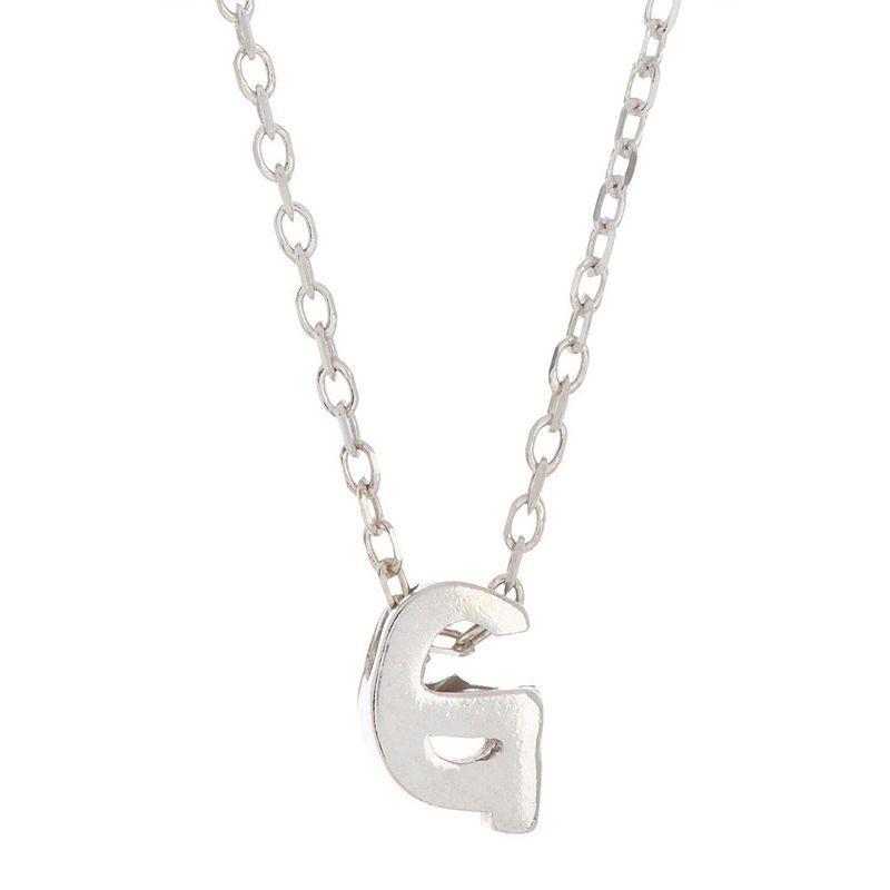 Adornia Rhodium-Plated Mini Initial A Pendant Necklace, 16 + 2 extender - P Product Image