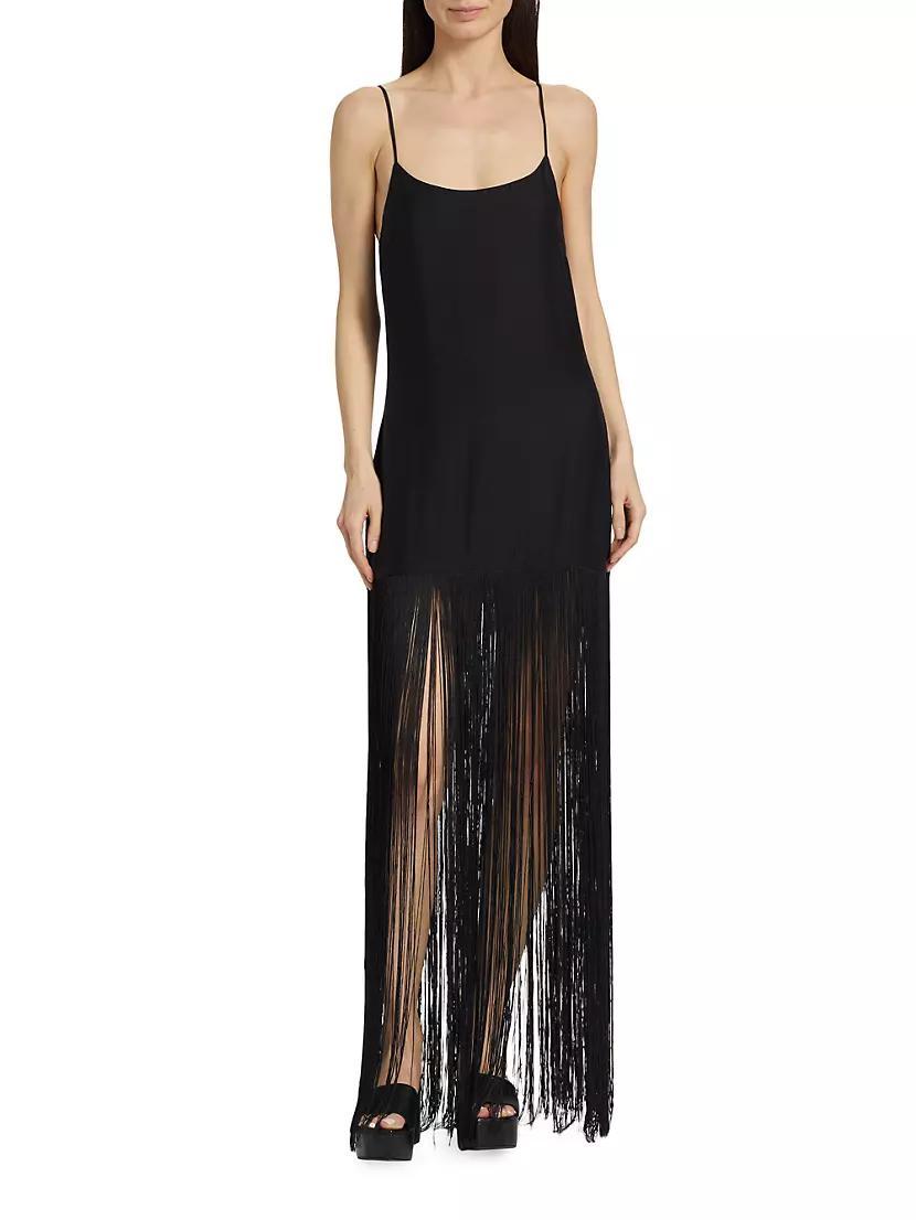 Fringed Sleeveless Maxi Dress Product Image