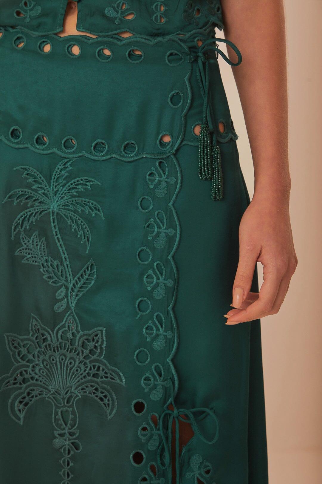 Green Richelieu Midi Skirt Product Image