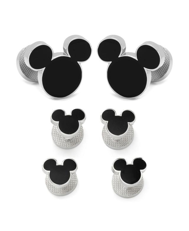 Disney Mens Mickey Mouse Silhouette Cufflinks and Stud Set, 6 Piece Set Product Image