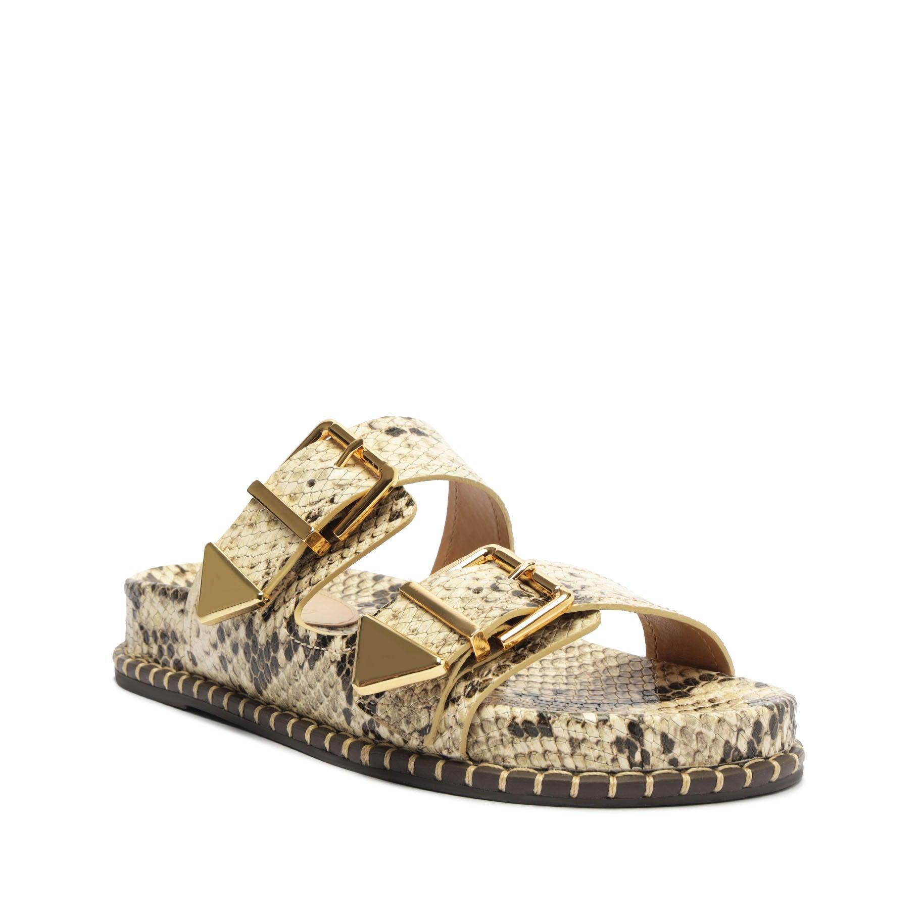 Naomi Sporty Snake-Embossed Leather Sandal Female Product Image