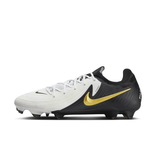 Nike Mens Nike Phantom GX II Pro FG - Mens Soccer Shoes White/Black/Metallic Gold Coin Product Image