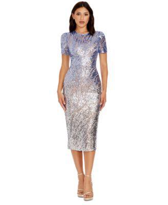 Dress the Population Womens Sequin Midi Dress Product Image