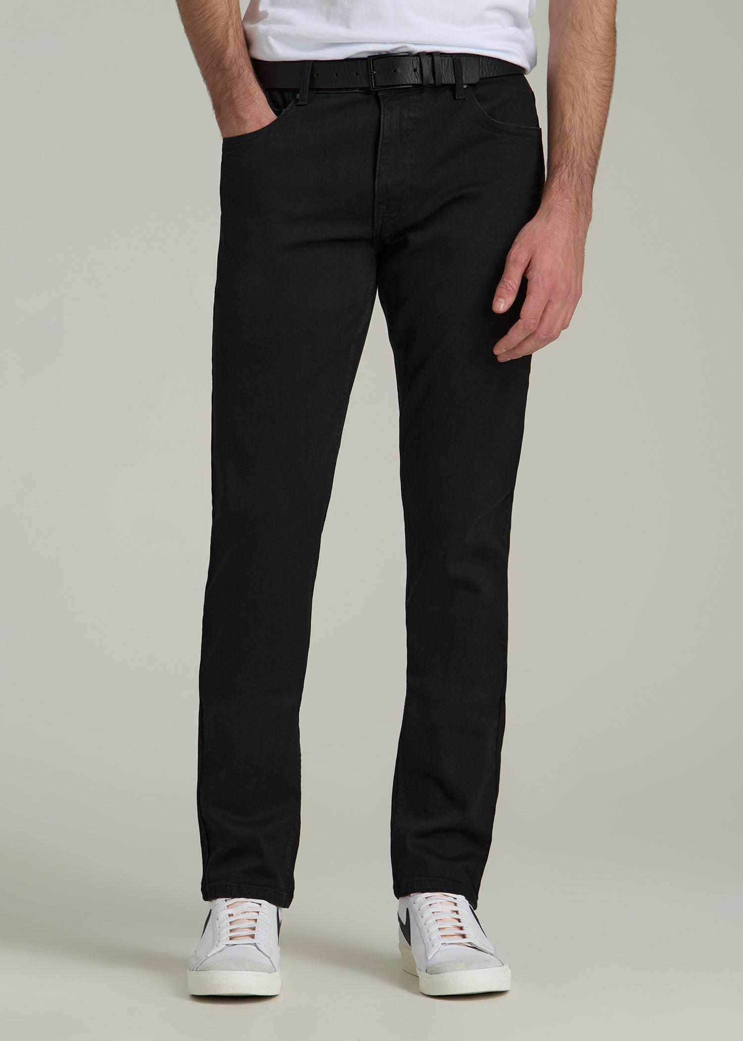 A.T. Basics Men's Carman Tapered fit Jeans for Tall Men in Black Product Image