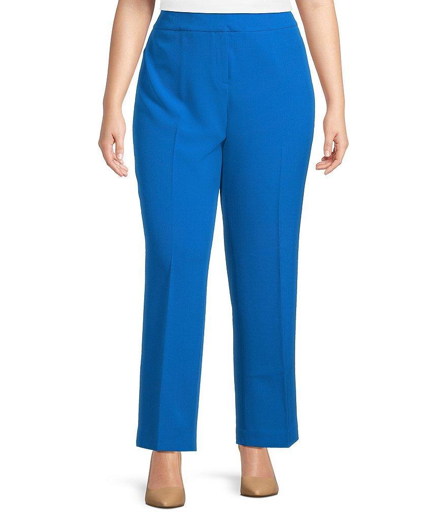 Kasper Plus Size Stretch Crepe Slim Leg Pants Product Image