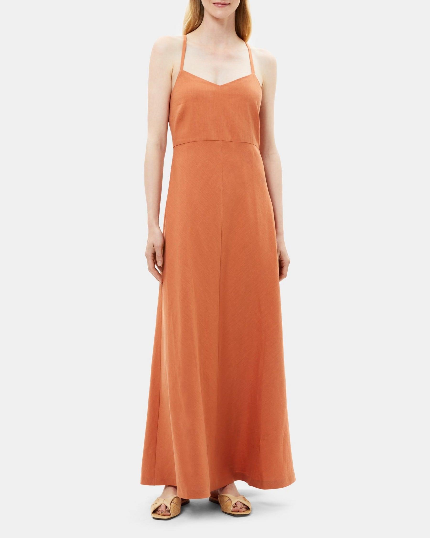 Cross-Back Dress in Linen Product Image