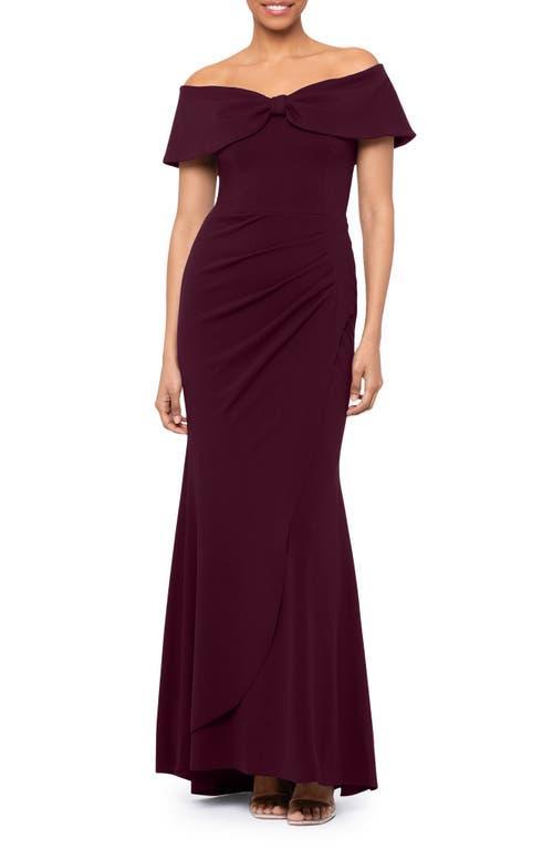 Xscape Off the Shoulder Scuba Gown Product Image