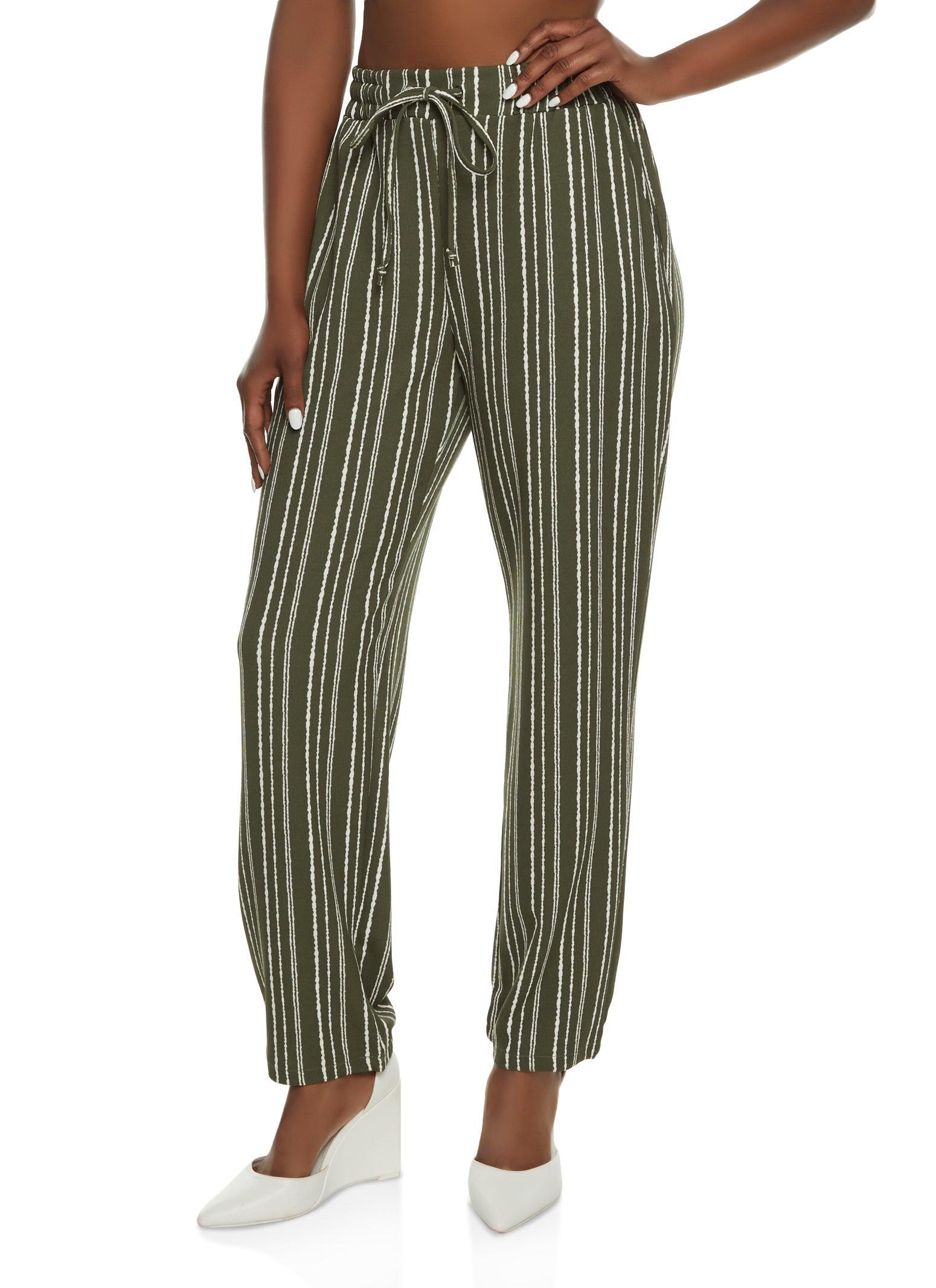 Womens Crepe Knit Stripe Pants Product Image