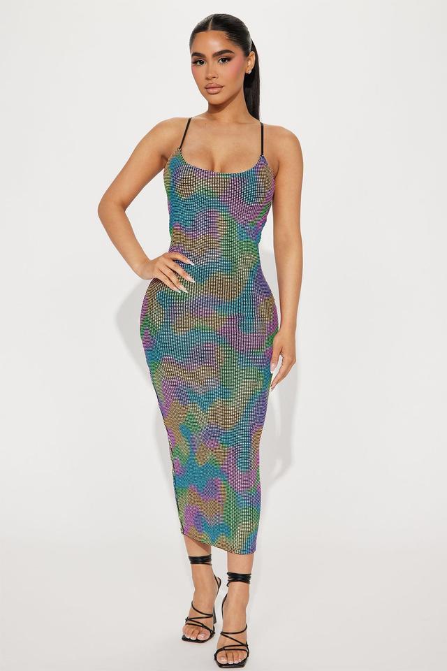 Stay Trippy Midi Dress - Multi Color Product Image