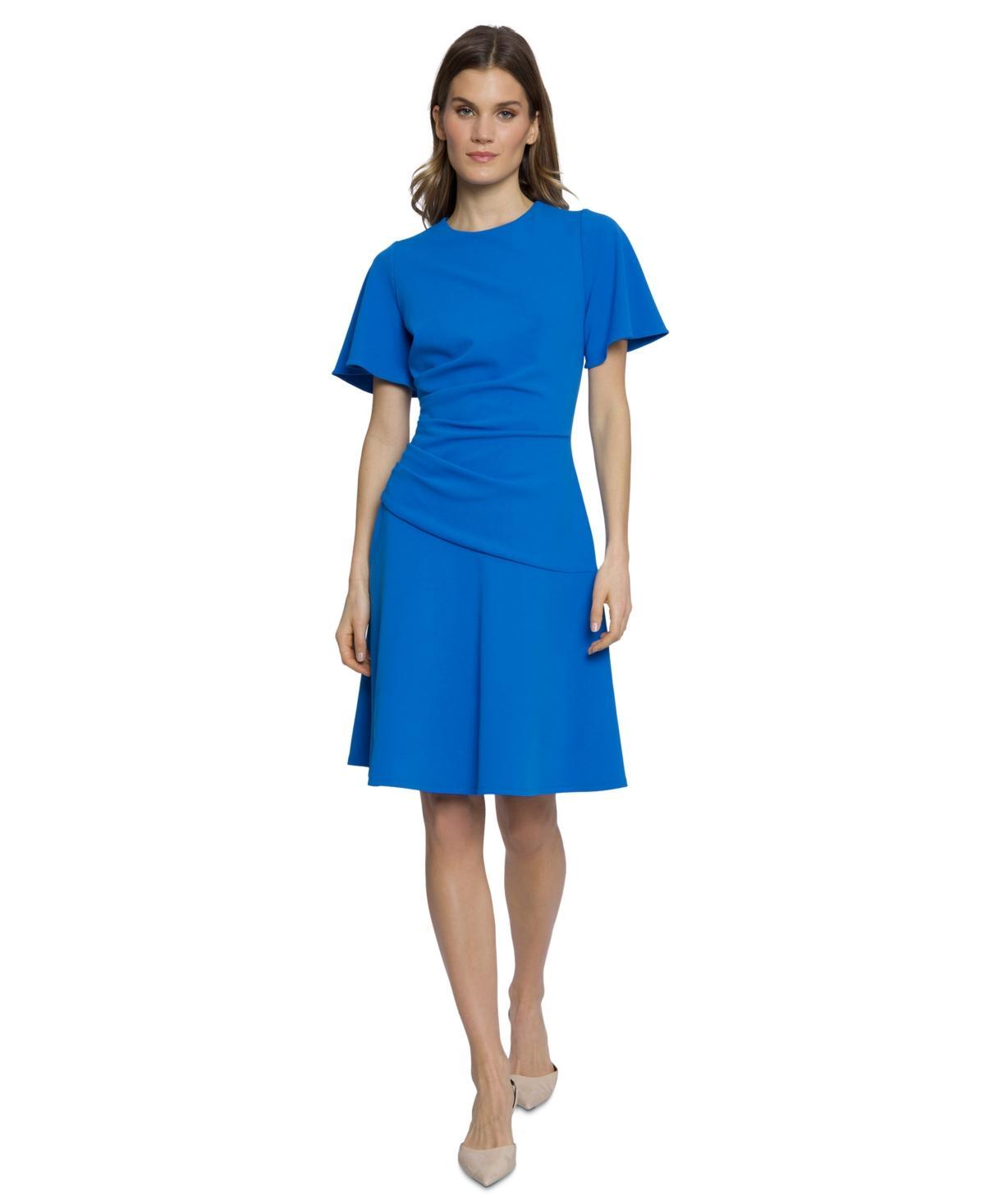 Maggy London Womens Flutter-Sleeve Gathered Dress Product Image