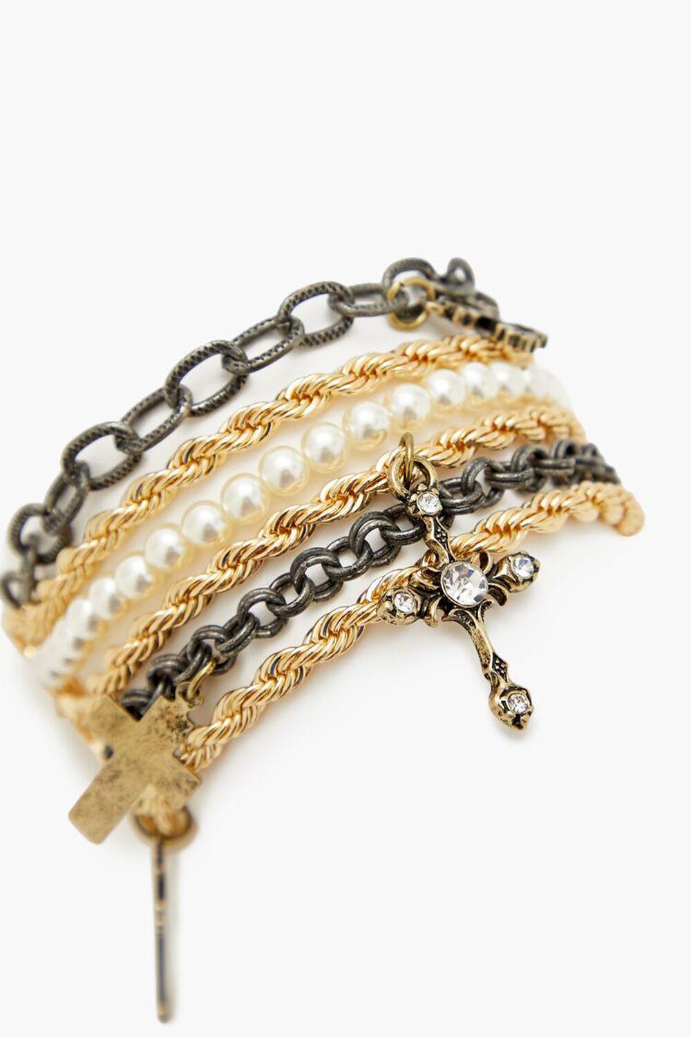 Tiered Cross Charm Bracelet | Forever 21 Product Image