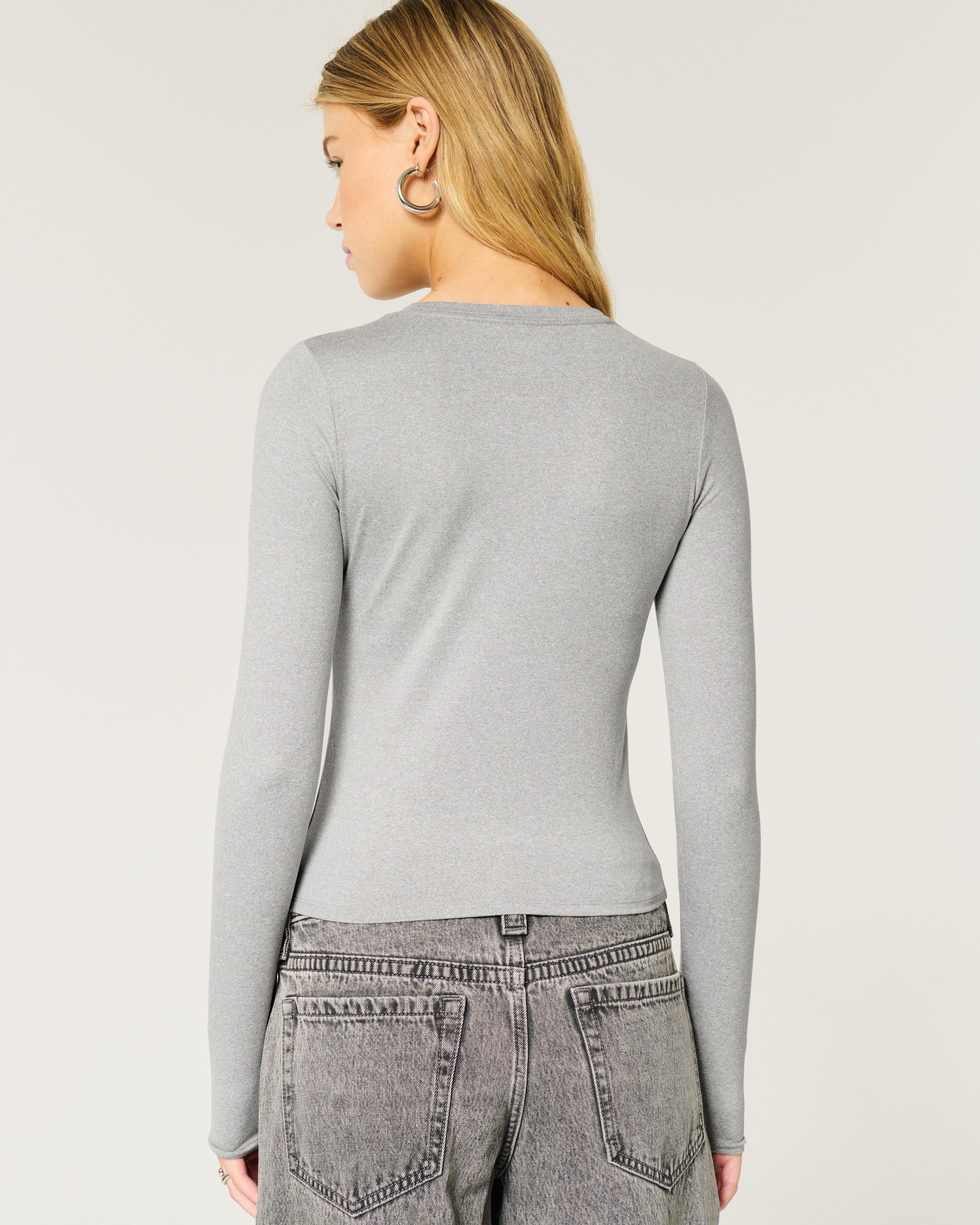 Soft Stretch Seamless Fabric Long-Sleeve Crew Top Product Image