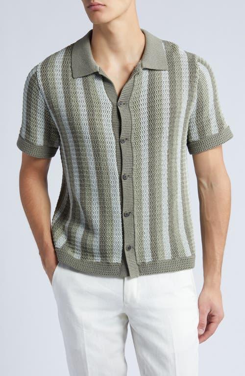 Mens Crochet-Knit Cotton Button-Front Shirt Product Image